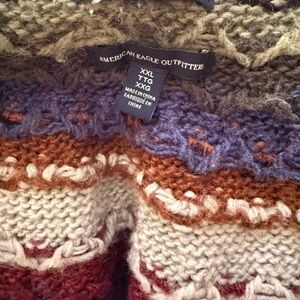 American Eagle Outfitters Multicolor Striped Knit Cardigan - Brown/Blue/Cream